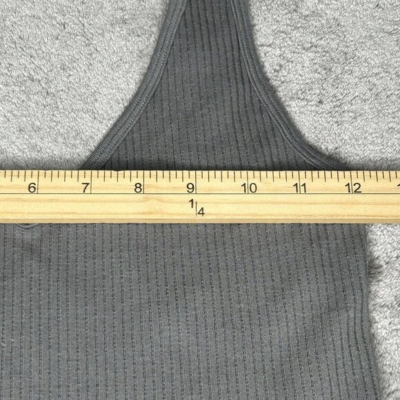Free People Intimately Solid Rib Brami Tank Top Womens M/L Gray Stretch Cropped - Picture 7 of 11